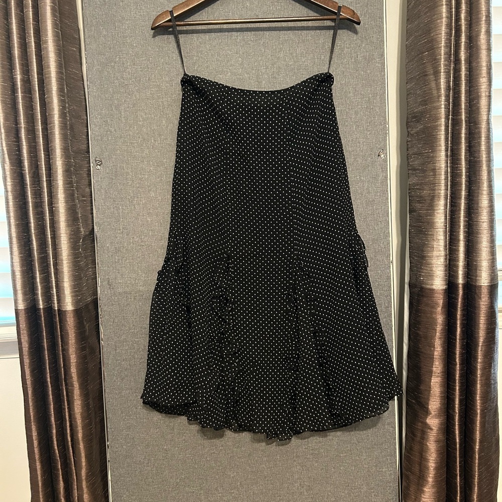 Ralph Lauren Petite Black/Navy Polkadot Skirt 4P